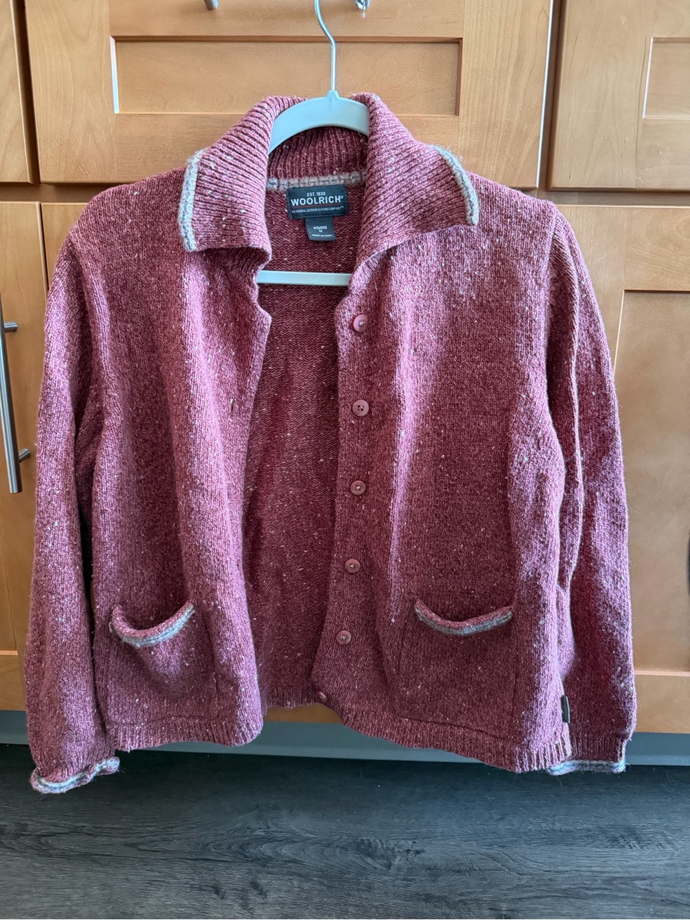 Woolrich Burgundy-Mauve Knit Button Cardigan